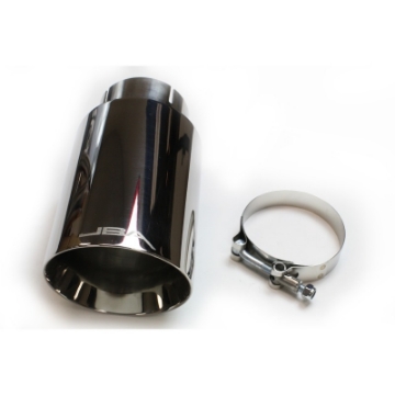 Picture of JBA 2-5in x 4-5in x 8 1-4in Double Wall Polished Chrome Tip - Clamp On