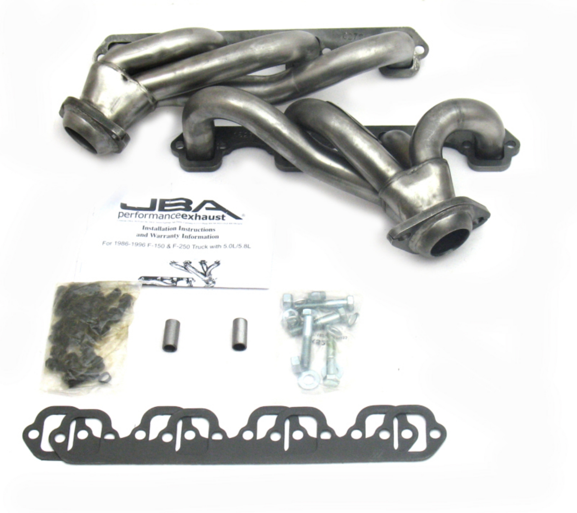 Picture of JBA 87-95 Ford F-150 5-0L SBF 1-1-2in Primary Raw 409SS Cat4Ward Header