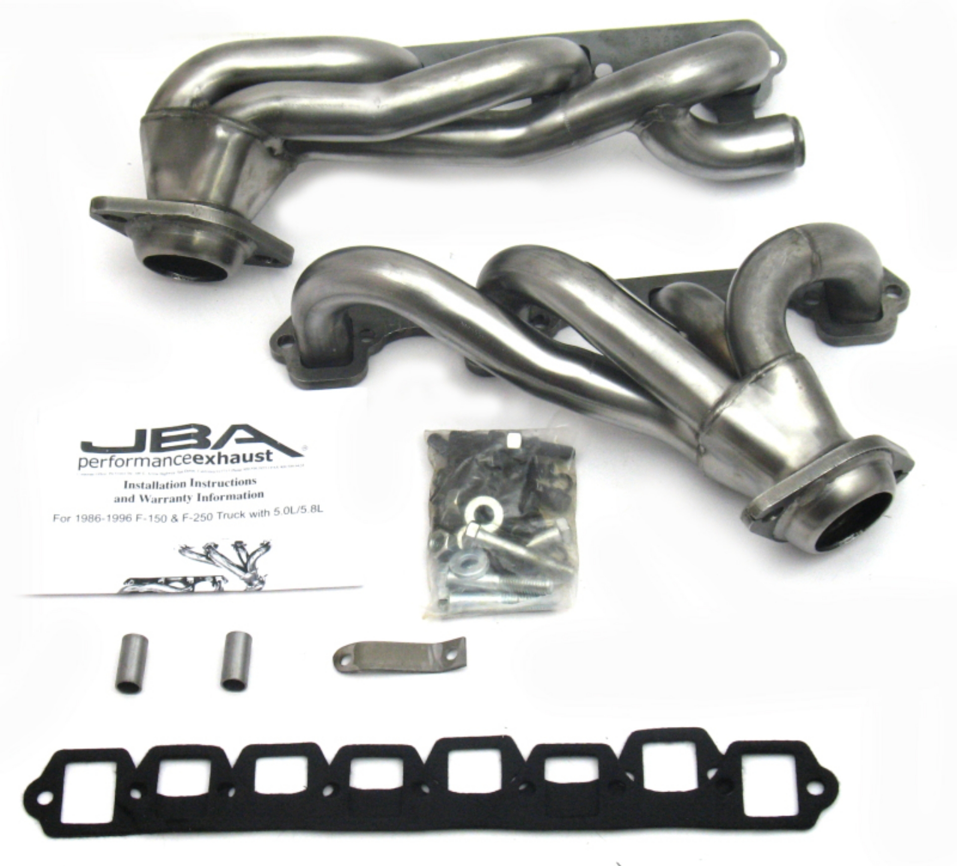 Picture of JBA 87-96 Ford F-150 5-8L SBF 1-5-8in Primary Raw 409SS Cat4Ward Header