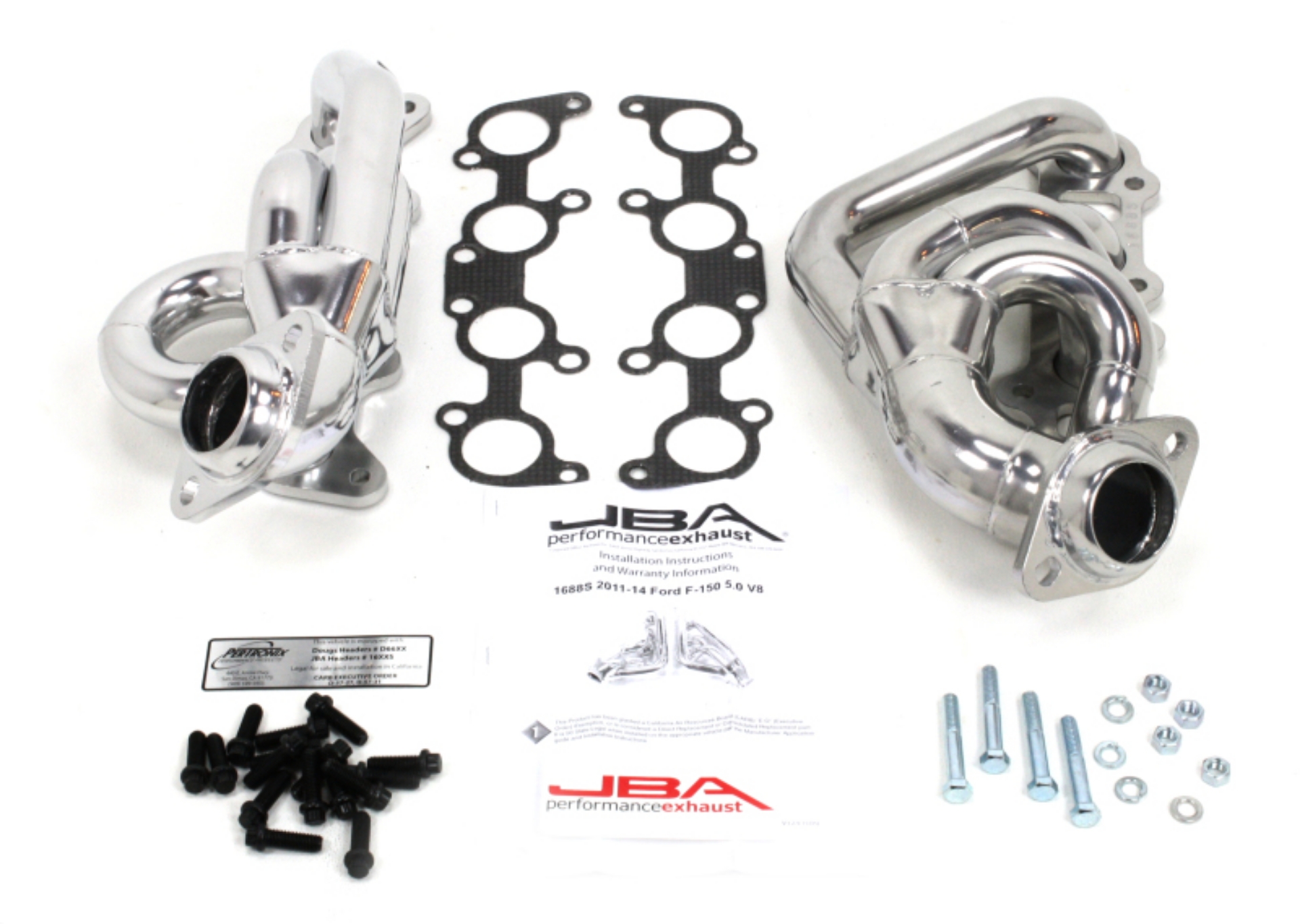 Picture of JBA 11-14 Ford F-150 5-0L Coyote 1-5-8in Primary Silver Ctd Cat4Ward Header