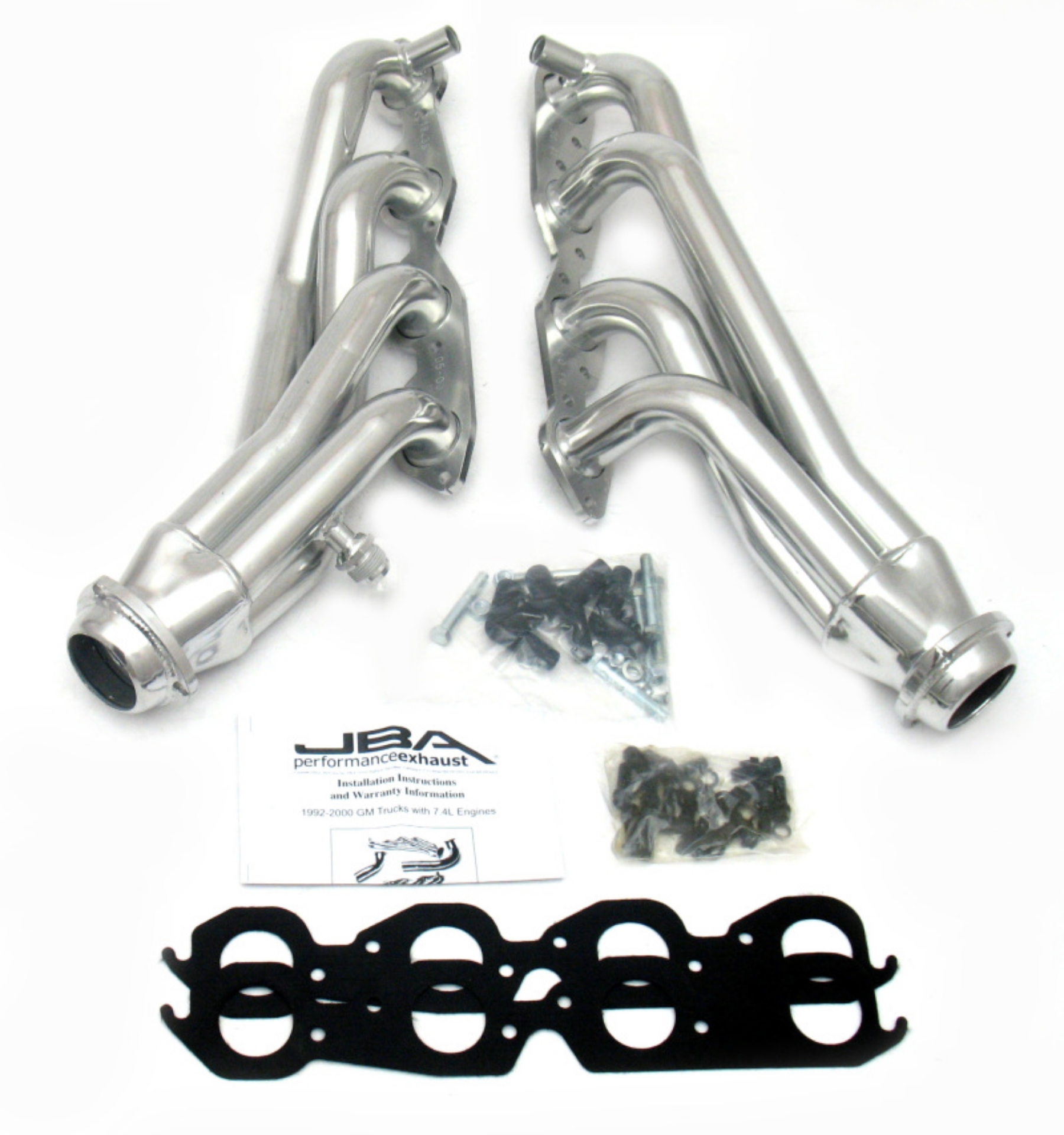 Picture of JBA 96-00 GM Truck 7-4L Vortec w-EGR & A-I-R- 1-3-4in Primary Silver Ctd Cat4Ward Header