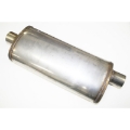 Picture of JBA Universal Straight-Through Style 304SS Muffler 18x8x5 2-5in Inlet Diameter Offset-Center