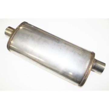Picture of JBA Universal Straight-Through Style 304SS Muffler 18x8x5 2-5in Inlet Diameter Offset-Center