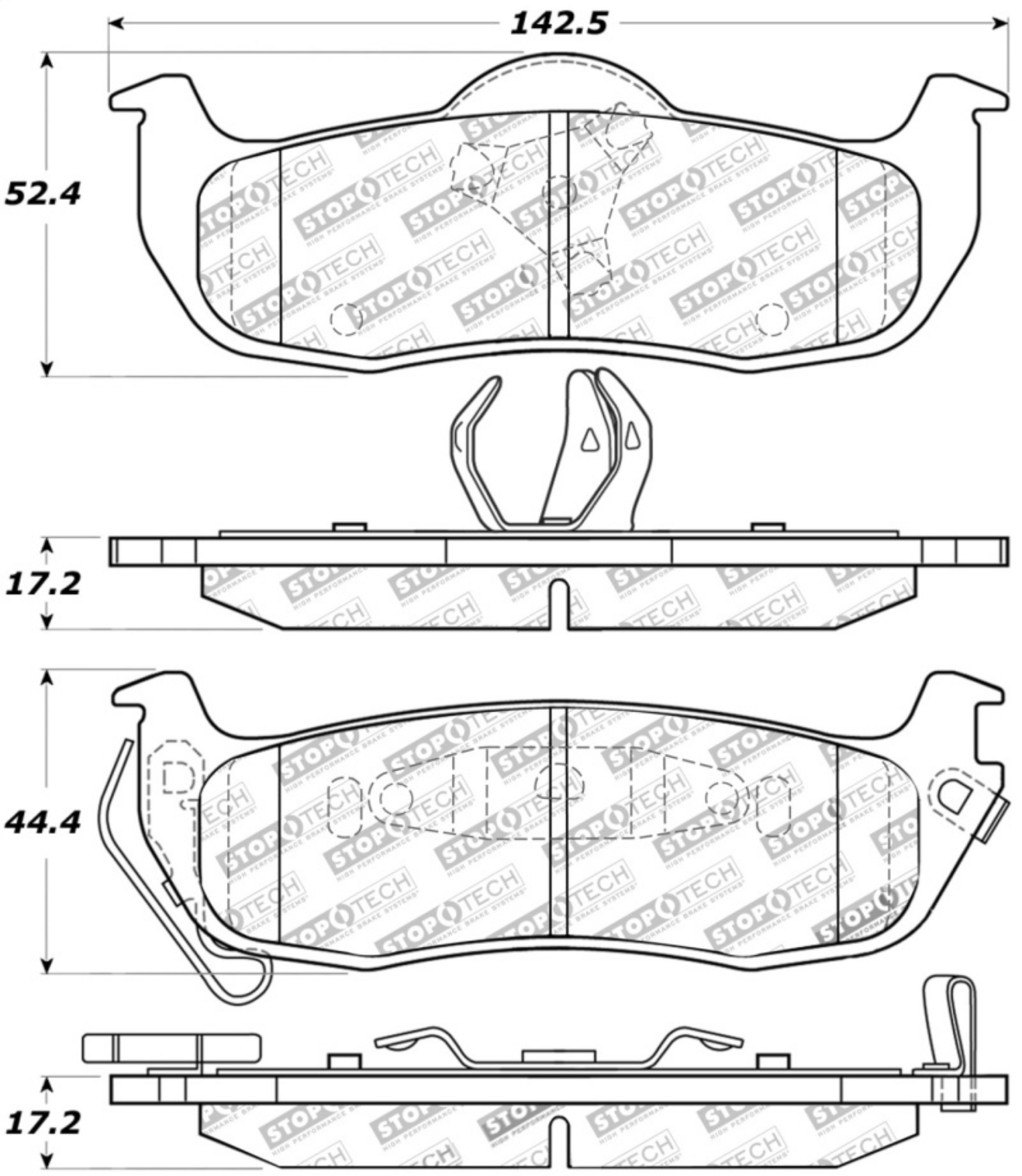 Picture of StopTech Street Touring 04-15 Nissan Titan Rear Brake Pads