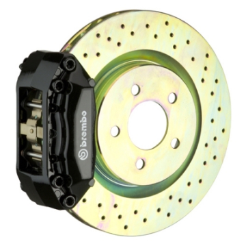 Picture of Brembo 15-21 Golf Mk7 Front GT BBK 4 Piston Cast 2pc 330x28 1pc Rotor Drilled-Black