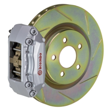 Picture of Brembo 15-21 Golf Mk7 Front GT BBK 4 Piston Cast 2pc 330x28 1pc Rotor Slotted Type-1-Silver