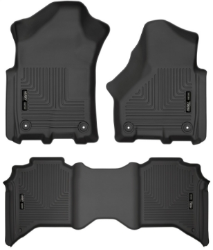 Picture of Husky Liners 19-21 Ram 2500-3500 Crew Cab Weatherbeater Black Front & 2nd Seat Floor Liners
