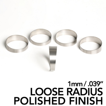 Picture of Ticon Industries 1-75in 45 Degree 2-3D CLR 1mm--039in Wall Polished Titanium Pie Cuts - 5pk