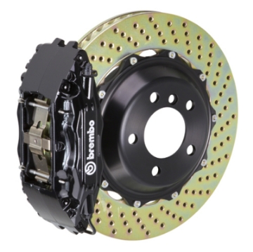 Picture of Brembo 00-02 S4-06-08 A4 Front GT BBK 4 Piston Cast 2pc 332x32 2pc Rotor Drilled-Black