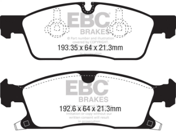 Picture of EBC 2016+ Jeep Grand Cherokee 3-6L Yellowstuff Front Brake Pads