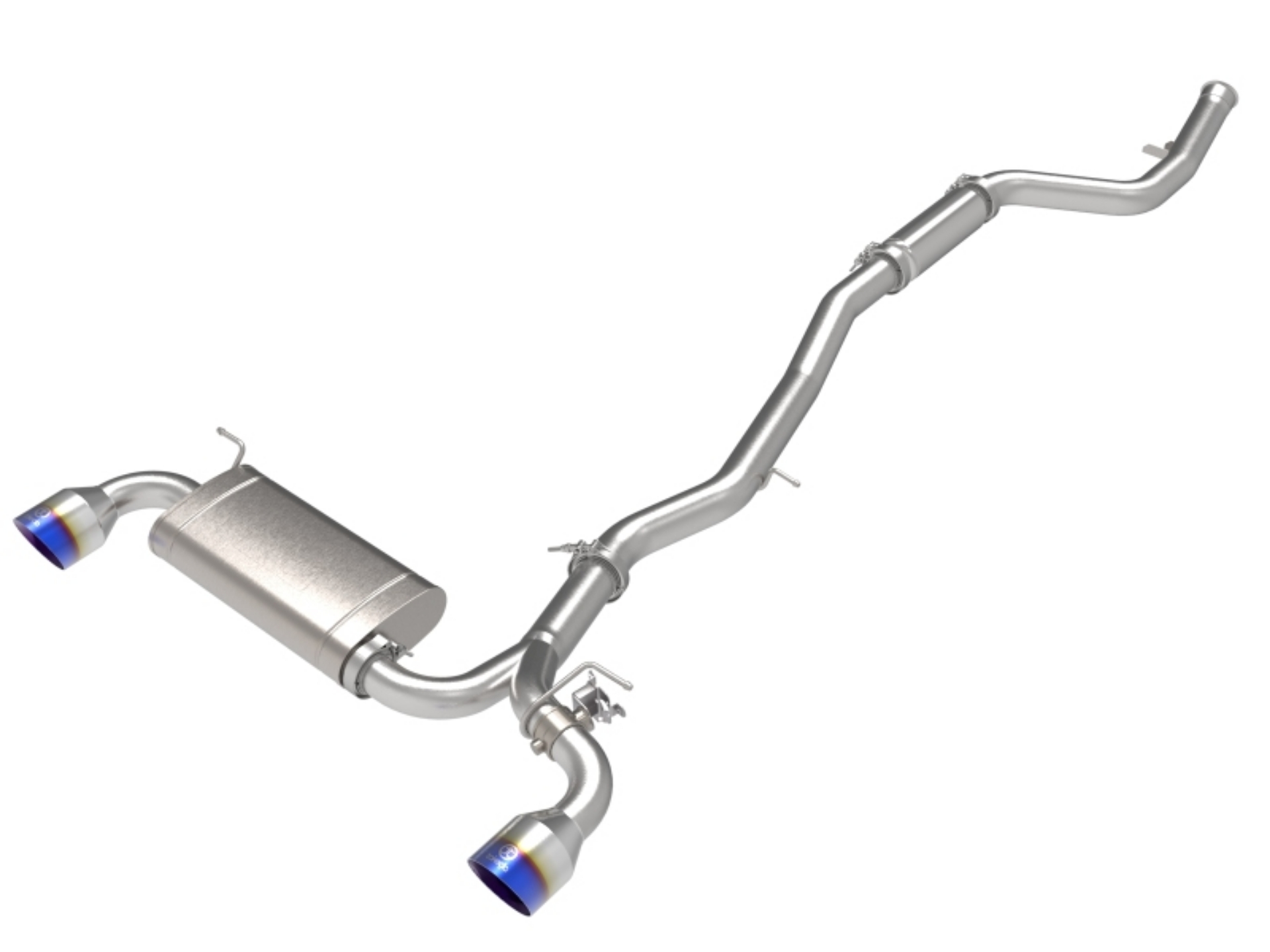 Picture of aFe POWER Takeda 2021 Toyota Supra 2-0L t 2-5in-3in 304 SS CB Exhaust w- Blue Tips