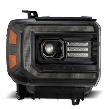 Picture of AlphaRex 14-18 GMC Sierra PRO-Series Proj Headlights Plank Alpha Blk w-Activ Light-Seq Signal-DRL