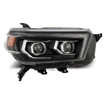 Picture of AlphaRex 10-13 Toyota 4Runner LUXX LED Proj Headlights Plank Style Black w-Seq Signal-DRL