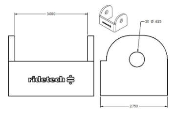 Picture of Ridetech Large Rod End Bracket for 3in Wide Rod End