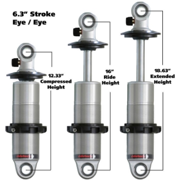 Picture of Ridetech HQ Series CoilOver Shock 6-3in Travel 2-5in Coil Eye-Eye Mounting 12-325inx18-625in