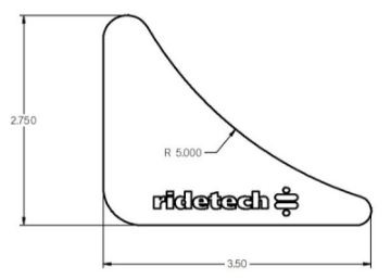 Picture of Ridetech Gusset 1-8in Mild Steel 2-75in x 3-5in