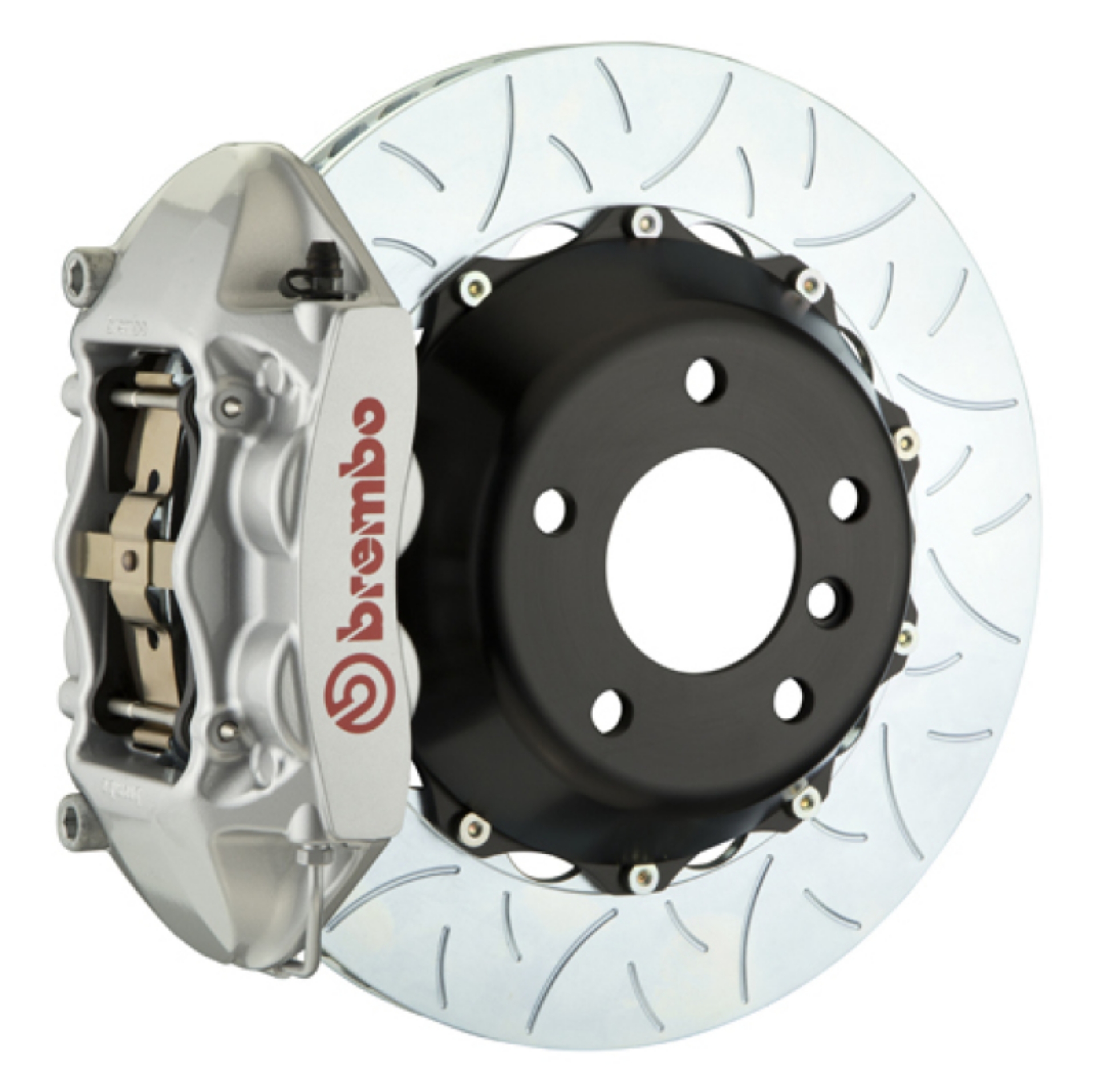 Picture of Brembo 07-13 X5 Rear GT BBK 4 Piston Cast 380x28 2pc Rotor Slotted Type3-Silver