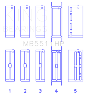 Picture of King Engine Bearings GM 326-350-389-400 w- 3in Main Size STD Main Bearing Set