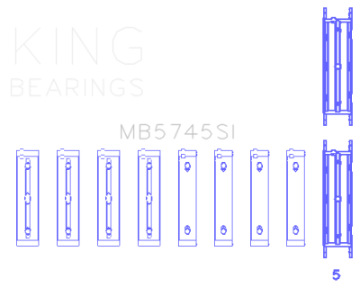 Picture of King Engine Bearings Subaru FA-FB Size 0-50 Oversized Main Bearing Set