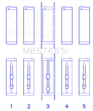 Picture of King Engine Bearings GM LS1-2-4-6 Housing Bore +-010 Size STD Main Bearing Set