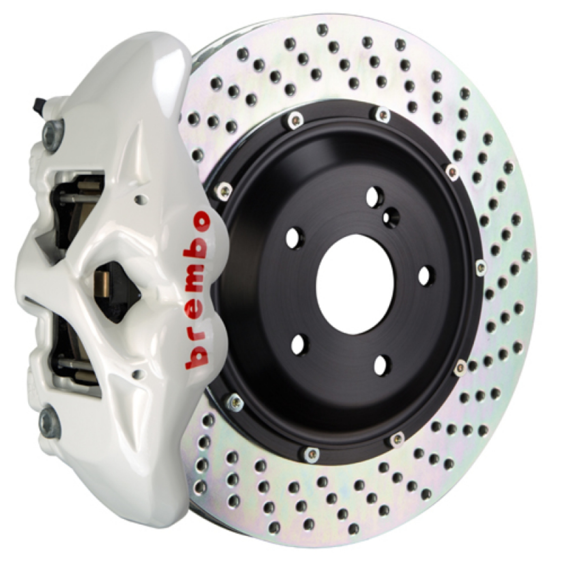 Picture of Brembo 14+ Ghibli S-Ghibli S-Q4 Rear GT BBK 4 Piston Cast 380x28 2pc Rotor Drilled- White