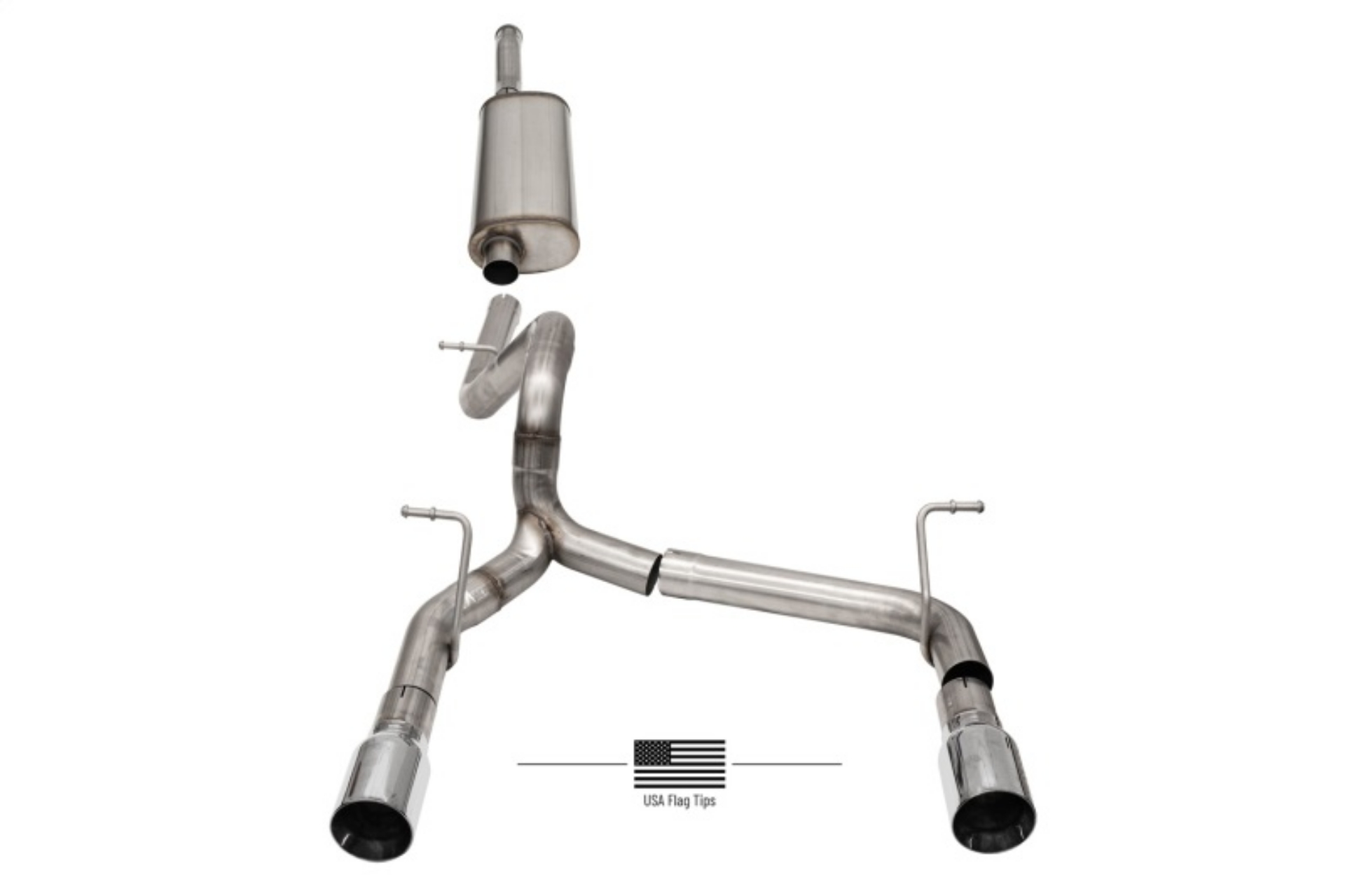 Picture of Corsa 2018-2025 Jeep Wrangler JLU 3-6L 2-75in Sport Cat-Back Exhaust w- American Flag Tips