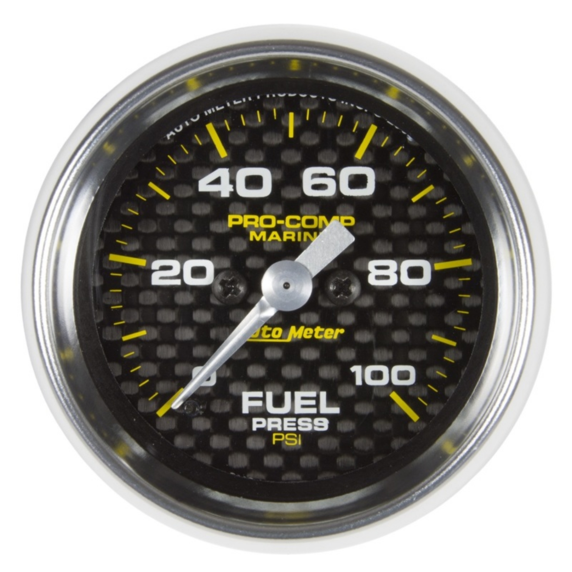 Picture of Autometer Marine Carbon Fiber 2-1-16in 100 PSI Digital Stepper Motor Fuel Pressure Gauge