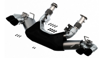 Picture of Borla 2020 Chevrolet Corvette C8 6-2L S-Type Exhaust System Dual Round Rolled A-C Black Chrome Tips