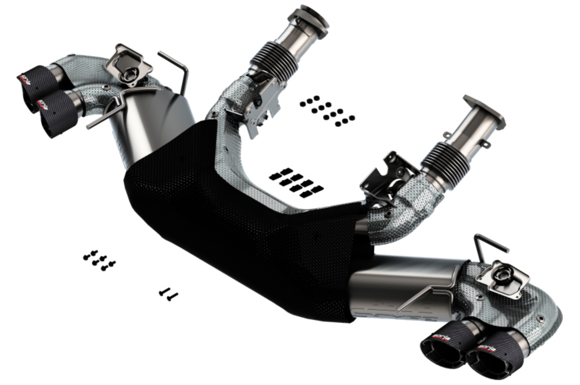 Picture of Borla 2020 Chevrolet Corvette C8 6-2L S-Type Exhaust System Dual Round Angle Cut Carbon Fiber Tips