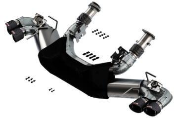 Picture of Borla 2020 Chevrolet Corvette C8 6-2L S-Type Exhaust System Dual Round Angle Cut Carbon Fiber Tips