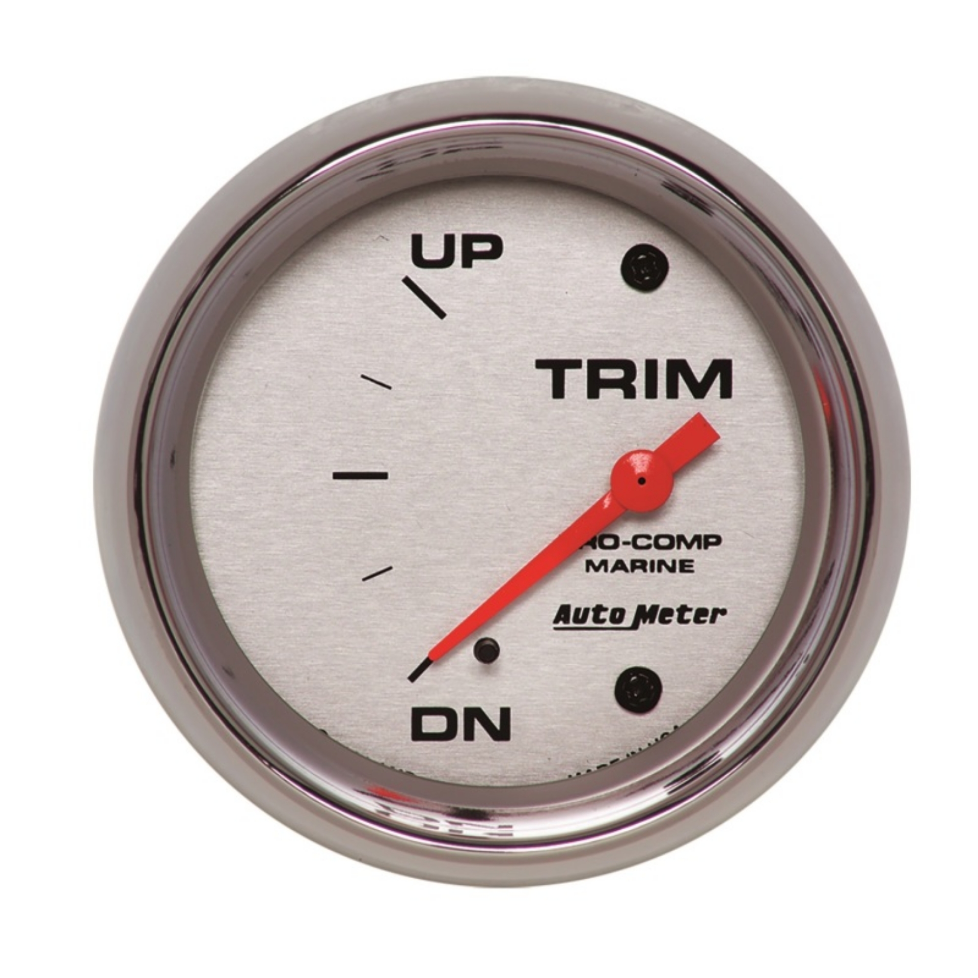 Picture of Autometer Marine Chrome Gauge 2-5-8in Electric Trim Level Gauge 0OHM Down - 90OHM Up
