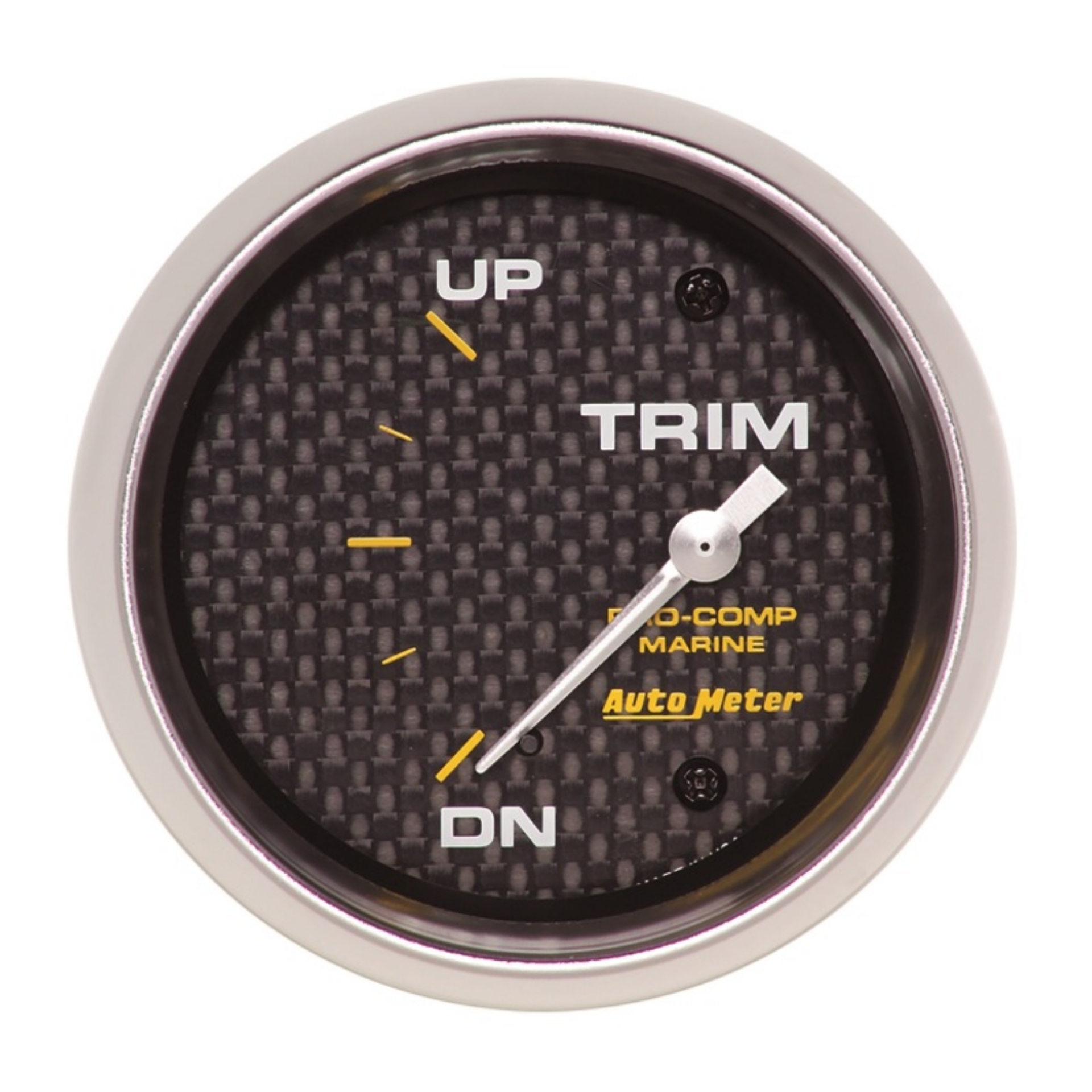 Picture of Autometer Marine Carbon Fiber Gauge 2-5-8in Electric Trim Level Gauge 0OHM Down - 90OHM Up