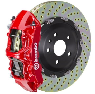 Picture of Brembo 20+ Model Y Front GT BBK 6 Piston Cast 365x34 2pc Rotor Drilled-Red