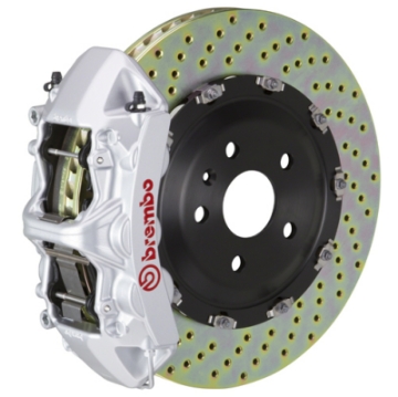 Picture of Brembo 20+ Model Y Front GT BBK 6 Piston Cast 365x34 2pc Rotor Drilled-Silver