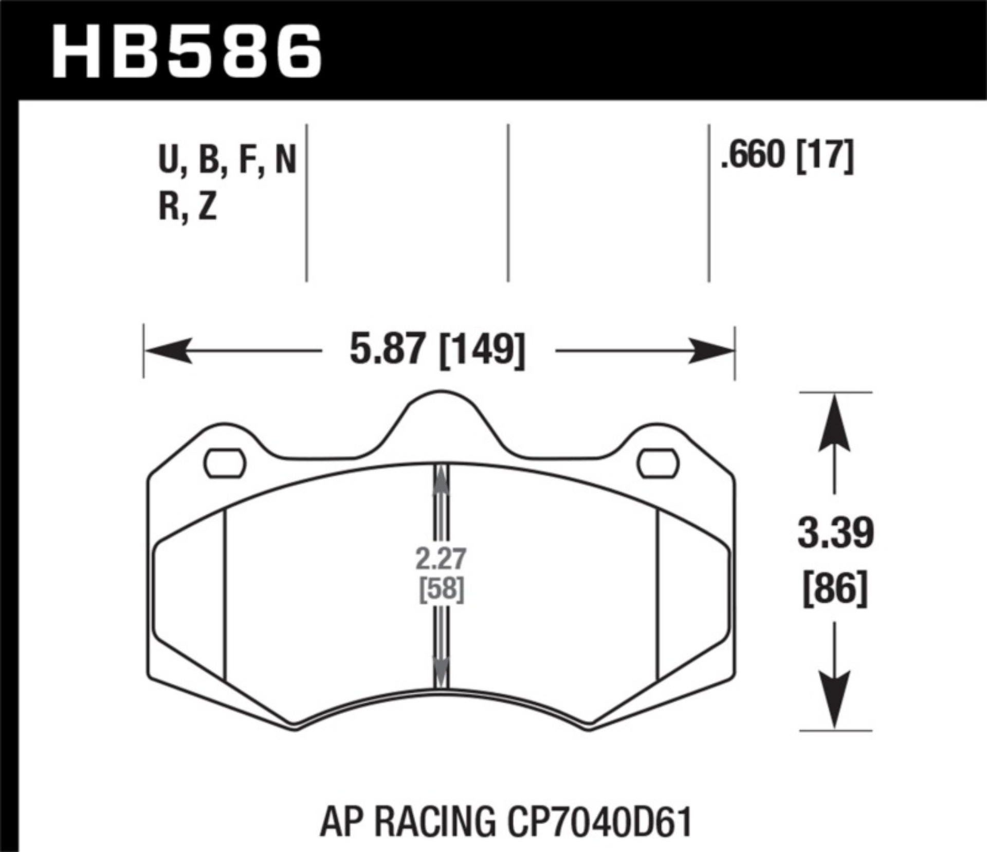 Picture of Hawk AP Racing CP7040 HP Plus Street Brake Pads