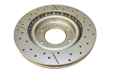 Picture of DBA 06-13 Mini Cooper R56 Front Slotted & Drilled Street Gold Series Rotor
