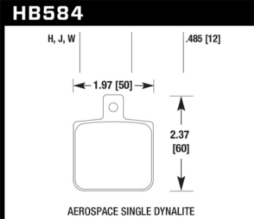 Picture of Hawk Aerospace Single Dynalite 12mm Thickness DTC-30 Race Brake Pads