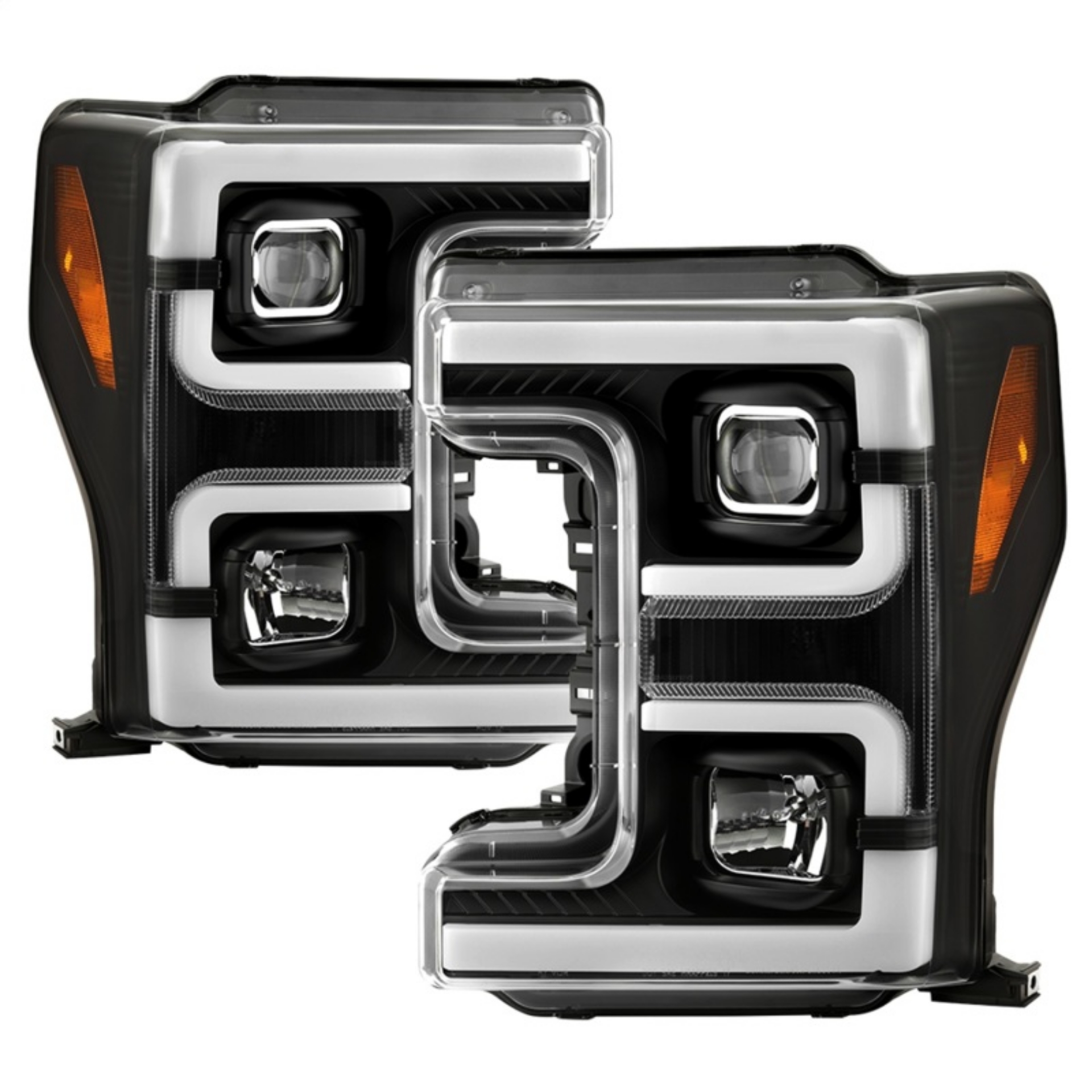 Picture of Spyder 17-18 Ford F250-F350-F450 Halogen Model Only -White Light Bar- Black- PRO-YD-FS17HALSI-BK