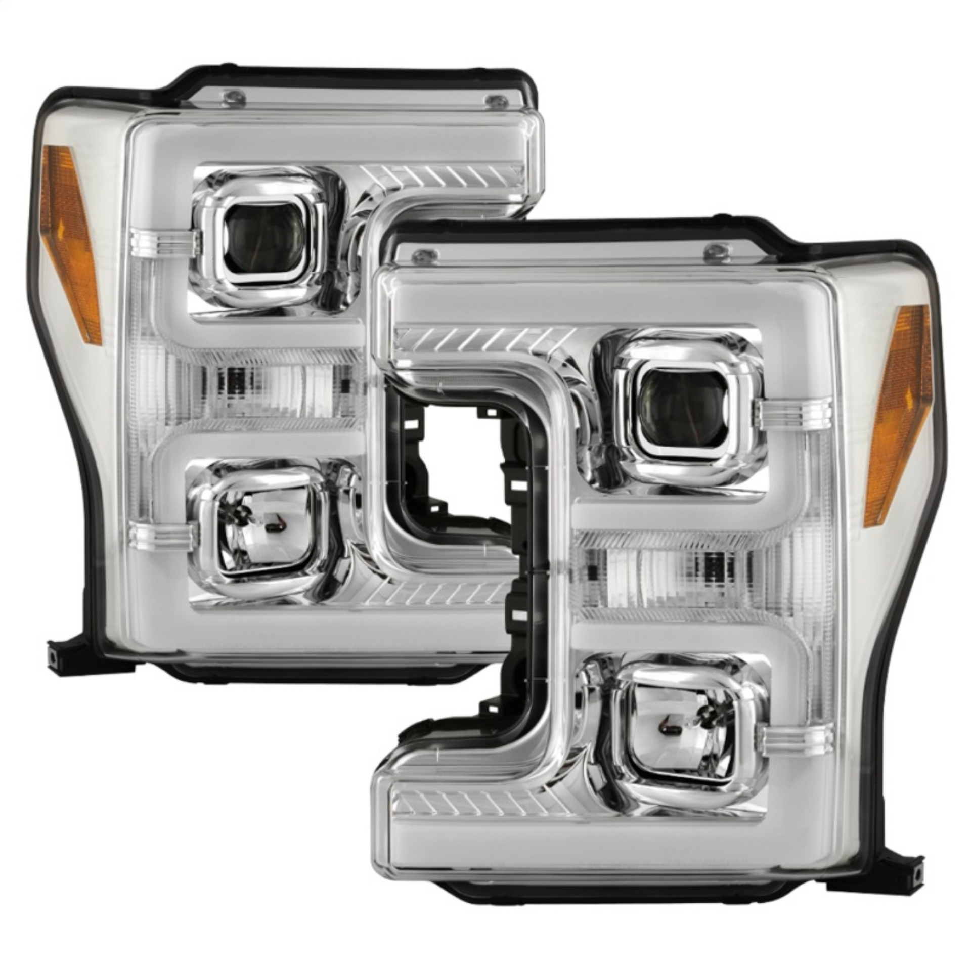 Picture of Spyder 17-18 Ford F250-F350-F450 Halogen Model Only -White Light Bar- Chrome- PRO-YD-FS17HALSI-C