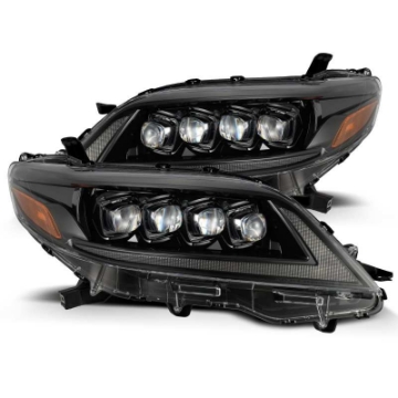 Picture of AlphaRex 11-21 Toyota Sienna LUXX LED Proj Headlights Plank Style Alpha Black w-Seq Signal-DRL
