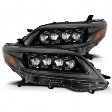 Picture of AlphaRex 11-21 Toyota Sienna LUXX LED Proj Headlights Plank Style Alpha Black w-Seq Signal-DRL
