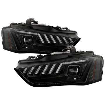 Picture of Spyder 13-16 Audi A4-S4 Halogen Model Only High-Power LED Headlights - Black PRO-YD-AA413HALAP-BK