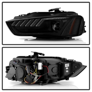 Picture of Spyder 13-16 Audi A4-S4 Halogen Model Only Projector Headlights - Black PRO-YD-AA413HALSI-BK