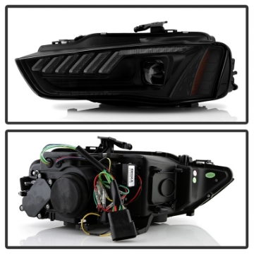 Picture of Spyder 13-16 Audi A4-S4 HID Model Only High-Power LED Headlights - Black PRO-YD-AA413HIDAP-BK