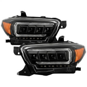 Picture of Spyder 16-20 Toyota Tacoma Halogen Model Only High-Power LED Headlights - Black PRO-YD-TT16HALAP-BK