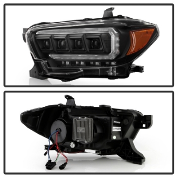 Picture of Spyder 16-20 Toyota Tacoma Halogen Model Only High-Power LED Headlights - Black PRO-YD-TT16HALAP-BK