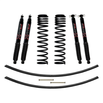 Picture of Skyjacker Jeep XJ 3in FR Dual Rate Long Coil Suspension Lift Kit w-RR Add-A-Leaf-Black Max Shocks
