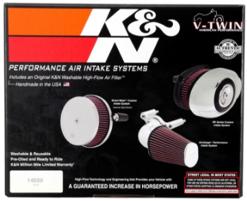 Picture of K&N 08-10 Harley-Davidson Touring Models Performance Intake Kit - Bright Aluminized