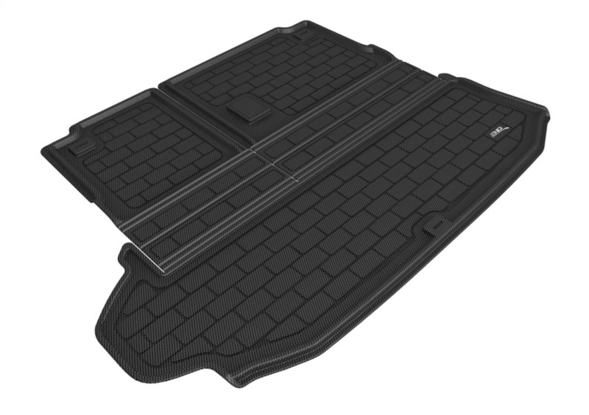 Picture of 3D MAXpider 20-21 Toyota Highlander No Subwoofer Kagu Seat Back Protector Cargo Liner - Black