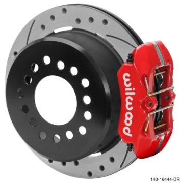 Picture of Wilwood Chevrolet 7-5-8in Rear Axle Dynapro Disc Brake Kit 11in Drilled-Slotted Rotor -Red Caliper